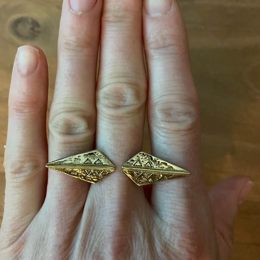 Geometric Tribal Boho Statement Ring Adjustable S… - image 1